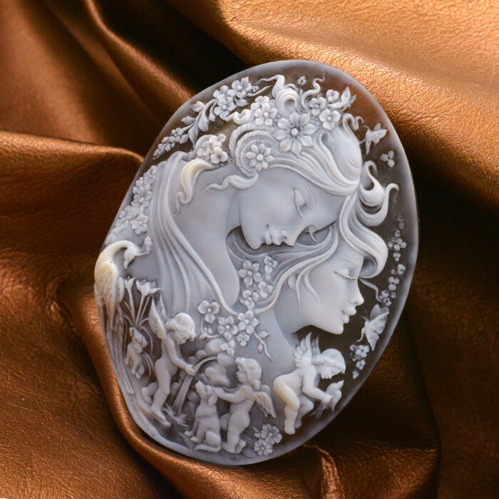 楽天市場】カメオ 特大 100mm アートカメオ 女性像 エンジェル 動物