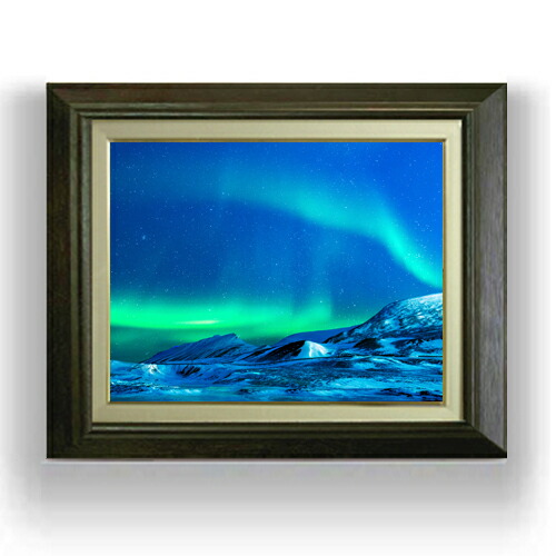 オーロラの煌めき】アクリル画 F3 風景画 絵画 k*☆様 【オーロラの