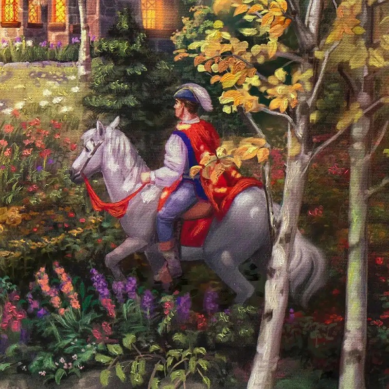 トーマスキンケード ディズニー白雪姫七人の小人キャンバス絵画