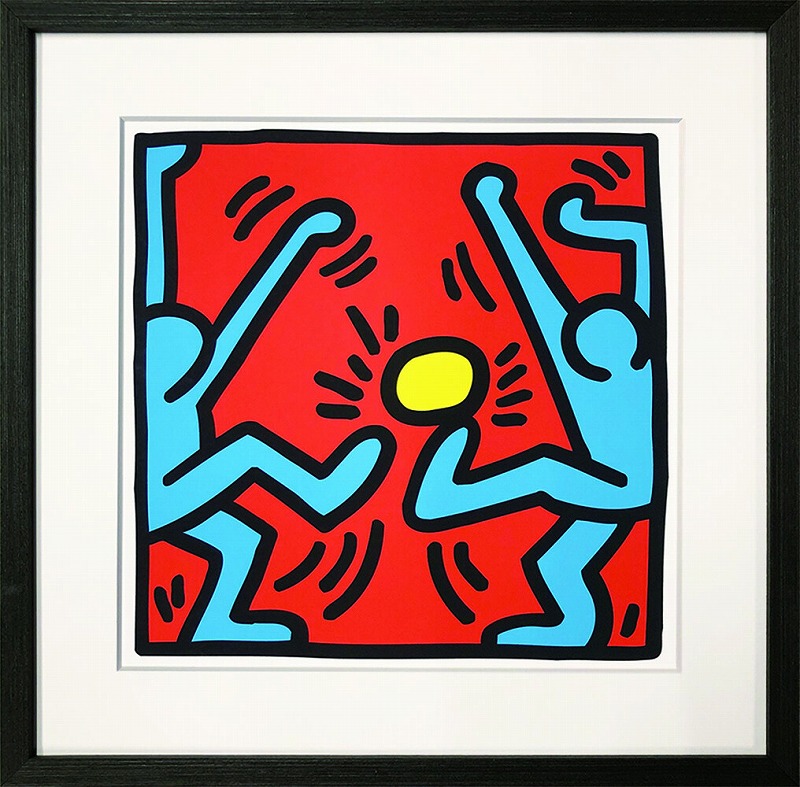 模写】肉筆原画 サインあり 額付き キース・ヘリング KEITH HARING