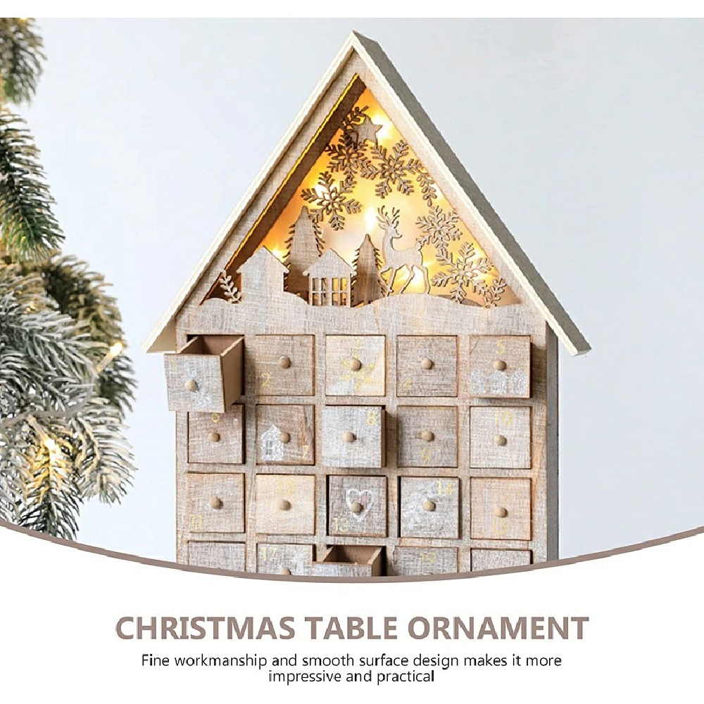 楽天市場】2023 クリスマス アドベント カレンダー 木製 引き出し led