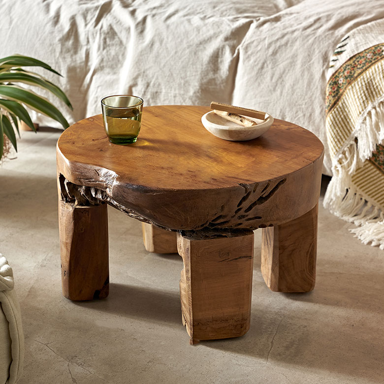 ちょさん専用ナチュラルウッド チークスツール ローテーブル