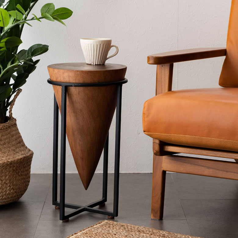 楽天市場】サイドテーブル コーヒーテーブル アイアン 木 W 25cm H