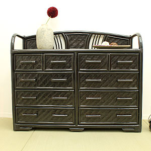 楽天市場】【最大500円クーポン】 ラタンローチェスト4段 ダーク