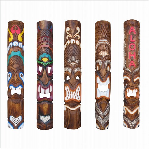 楽天市場】TIKI ティキの木彫りのレリーフ ティキマスク 1m