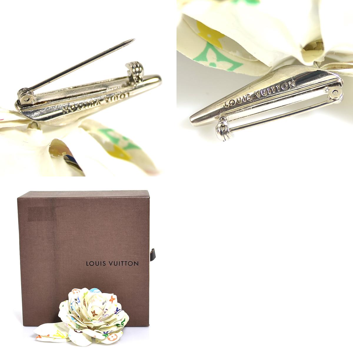 LOUIS VUITTON ホワイト花 ブローチ コサージュ ほぼ未使用 LOUIS
