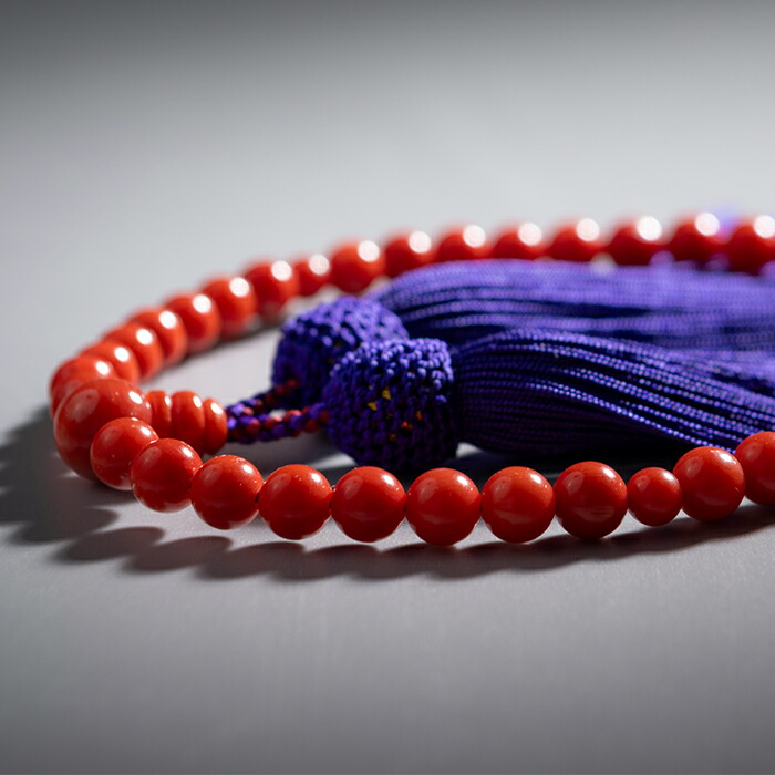 楽天市場】【数珠】女性用念珠 本珊瑚 正絹房仕立 本サンゴ 【赤珊瑚