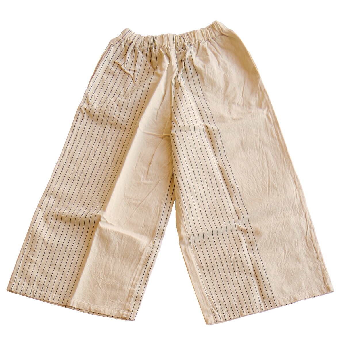 匿名発送】SOU・SOU 広形もんぺ 伊勢木綿20/20二筋布団縞深緑色×藤黄