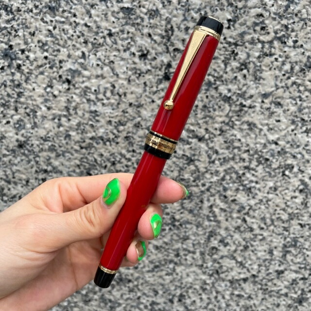 PILOT ストライプデザイン 万年筆 赤18k