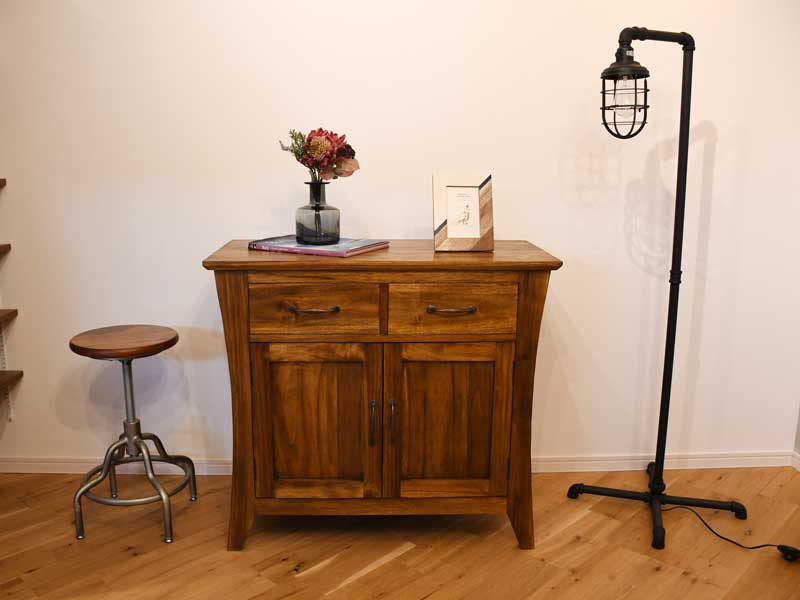 楽天市場】サイドボード チーク 無垢 88 アジアン 北欧 木製