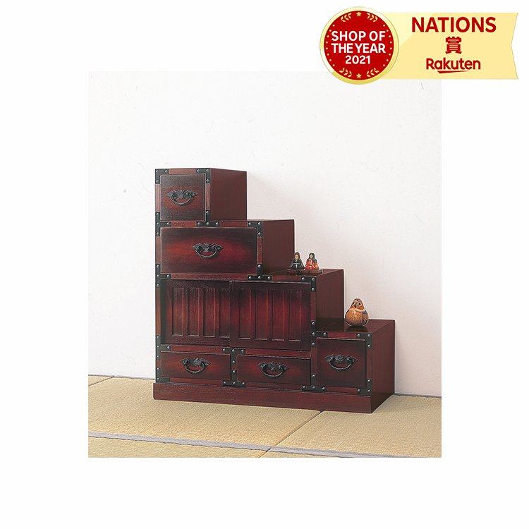 木製階段状引き出しタンス 木製階段状引き出しタンス 木製階段状