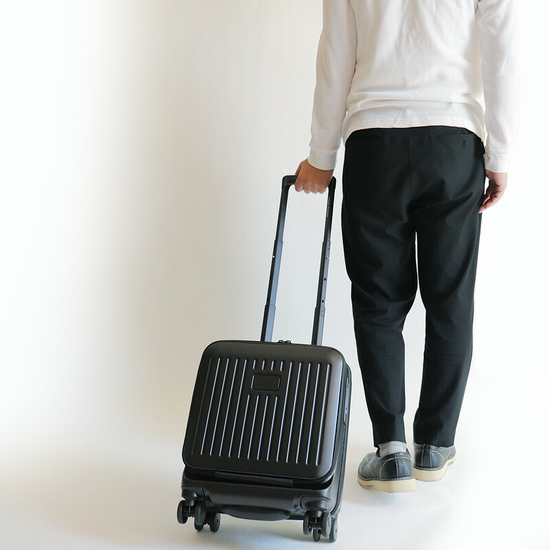 TAKEO キャリーケース 機内持込 22L フロントオープン ストッパー付き