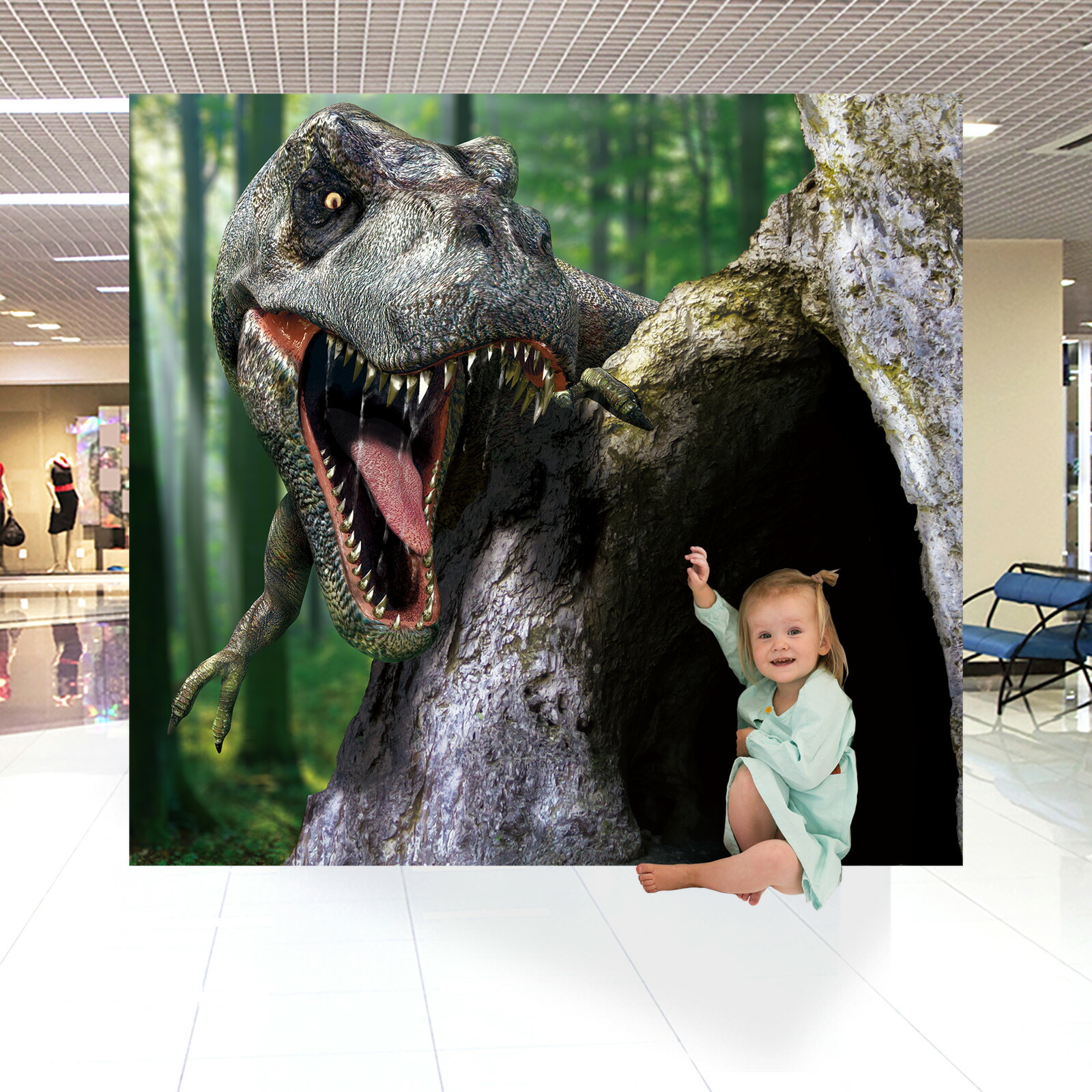 T.rex』 クレイアート 絵画 恐竜 フィギュア 3D アート T.rex』 クレイ