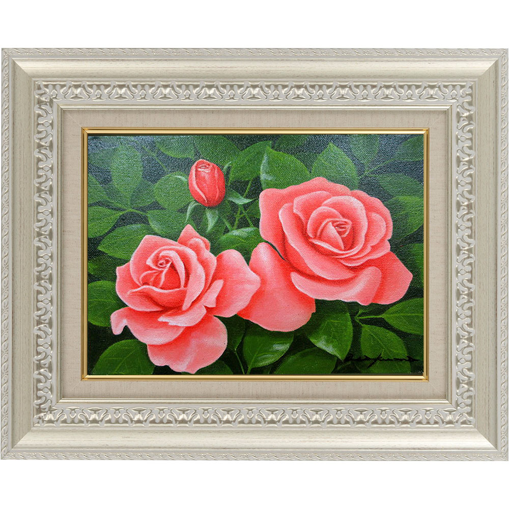 楽天市場】絵画 油絵 額入り油彩 手描き 油彩 赤バラ 朝隈敏彦 風景画