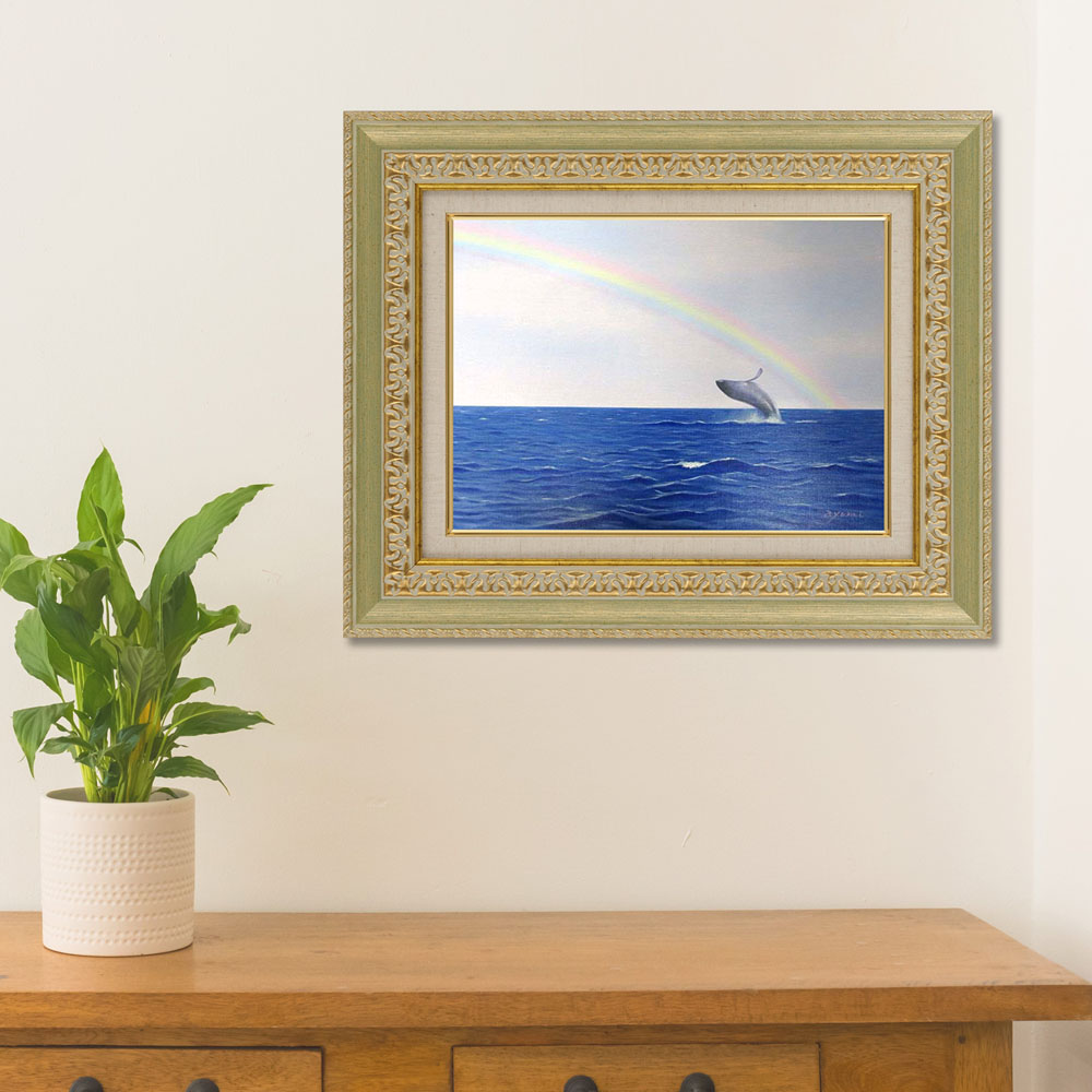 油絵 専用 何度もフラフープに入る鳥 油絵 専用 何度もフラフープに