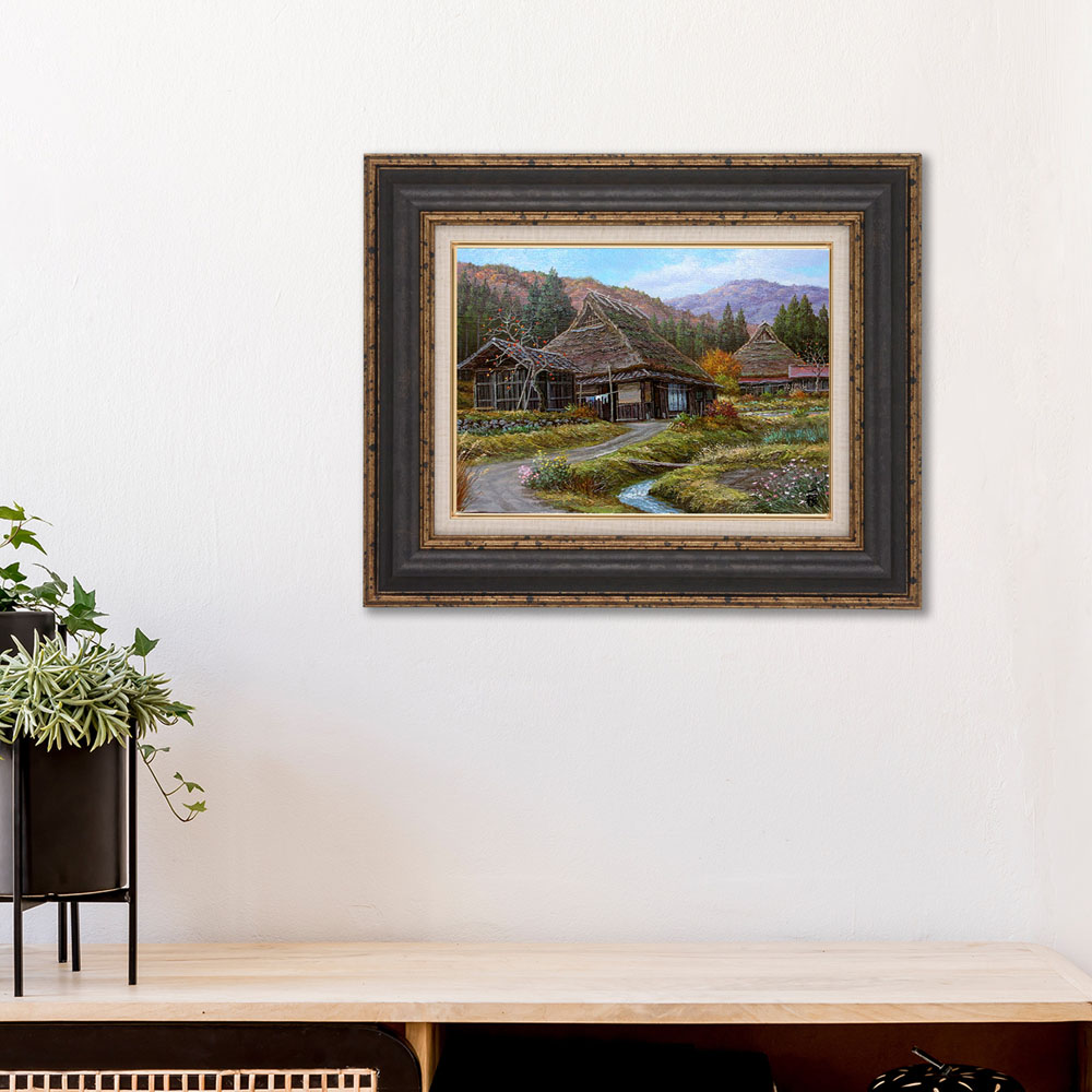 京都の路地裏」 手描き 油絵 油彩画 風景画 原画 京都 Amazon.co.jp