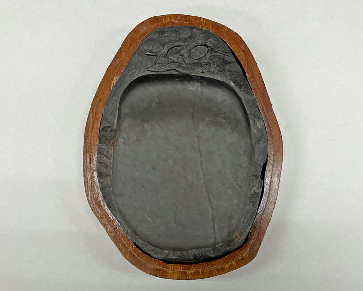 アンティーク書道具『中国 菊花石硯 天然石』縦16cm 横10cm 厚最大2cm