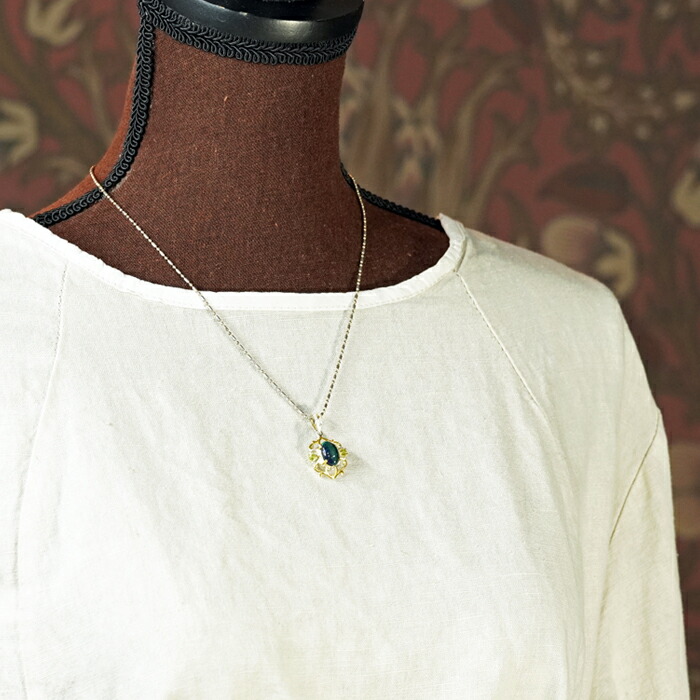 楽天市場】天然 ブラックオパール ペリドット ネックレス オパール