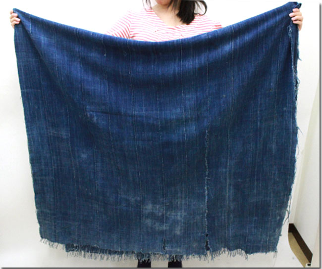 アフリカンインディゴ ファブリック 古布 ストール ヴィンテージの