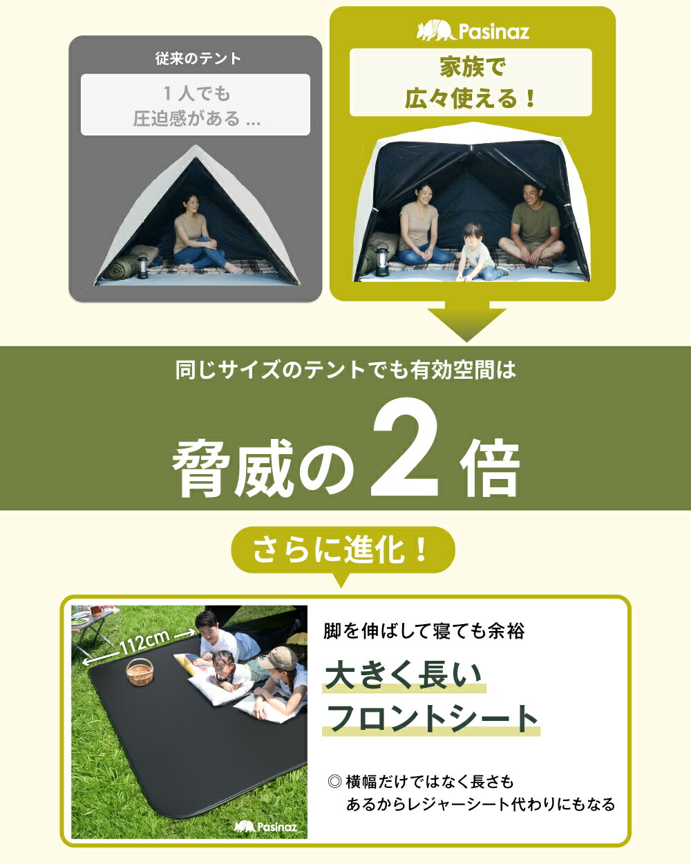 楽天市場】Pasinaz ブラックコーティング ワンタッチ テント 傘型