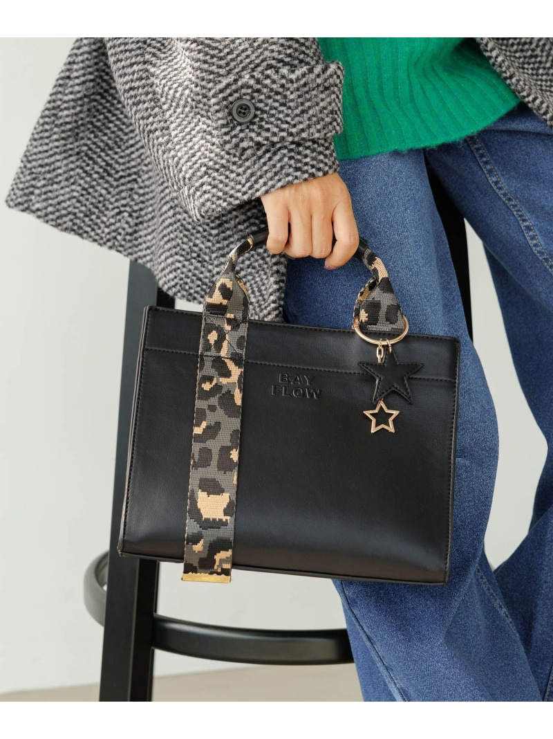 楽天市場】[多ポケットで便利]レオパードテープフェイクレザートート