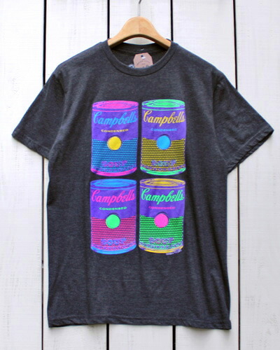楽天市場】Campbell's Soup Can Pop Art T-Shirts / tee Charcoal Grey