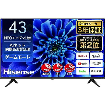 楽天市場】ハイセンス テレビ 43e6gの通販