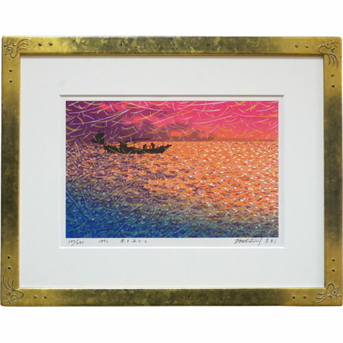 木版画‥牧野宗則‥光る海 牧野 宗則 「光る海」 Munenori Makino - 創業