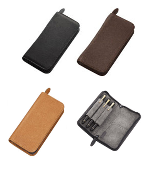 PILOTSOMES ペンケース 3本差 ブラウン 廃盤品 PILOTSOMES ペンケース