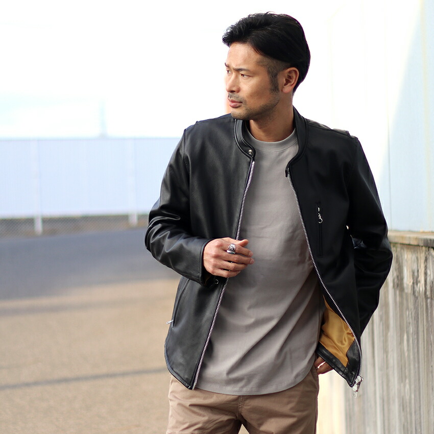 vintage ギミック ダブルジップ 牛革 シングルライダースジャケット 黒