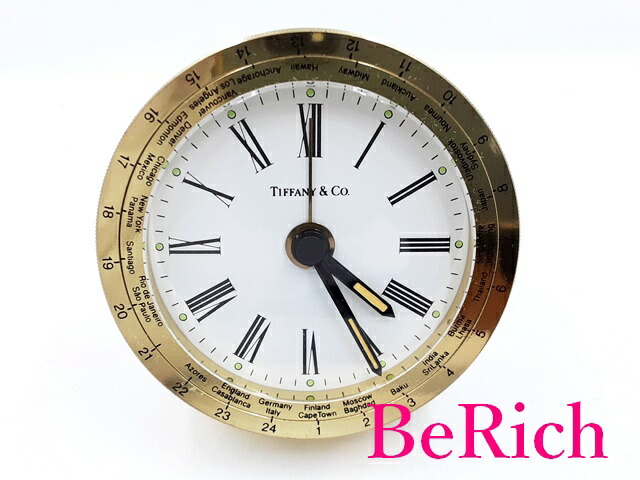 ティファニー テーブルクロックTiffany & Co. ゴールド 置時計 QZ