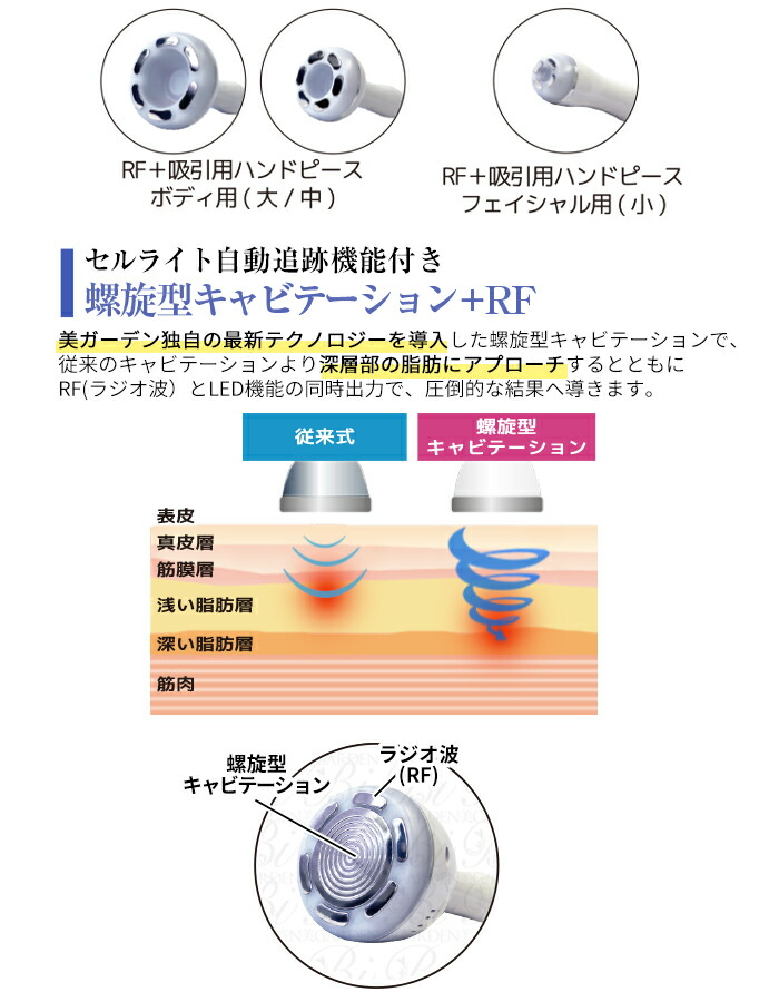 キャビテーション40K＋マルチポーラ式RFラジオ波 ＋吸引 【公式通販】
