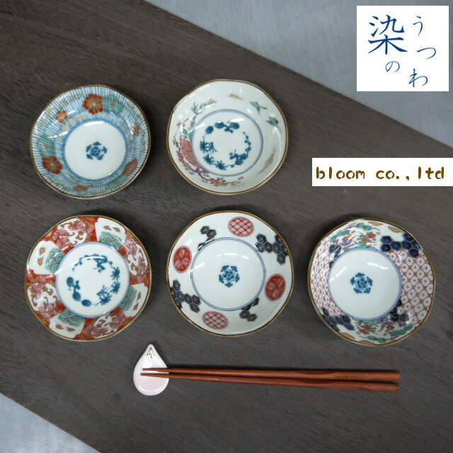 有田焼 古伊万里様式 染錦手（そめにしきて）花鳥地紋様江戸時代3