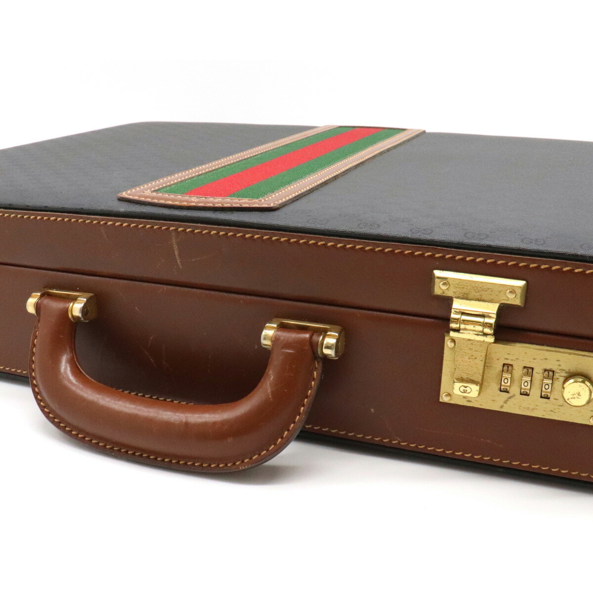 オールドグッチ アタッシュケース ベージュマイクロGG メンズ