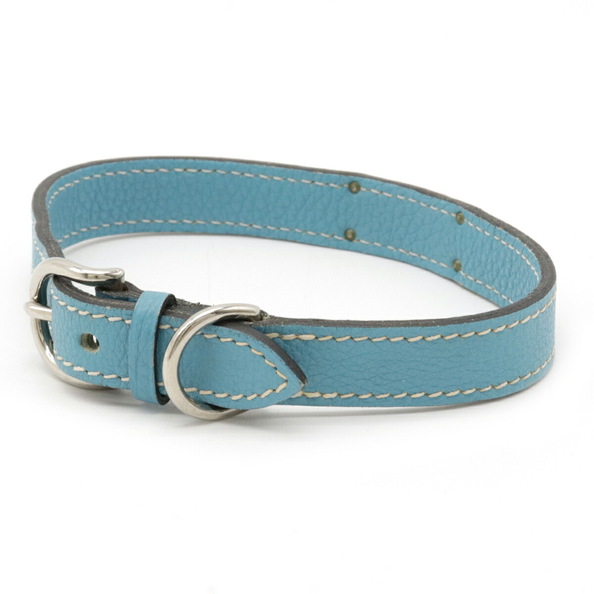 新品 HERMES エルメス ケリー 首輪 犬用 ペット用品 ブルー 箱タグ付