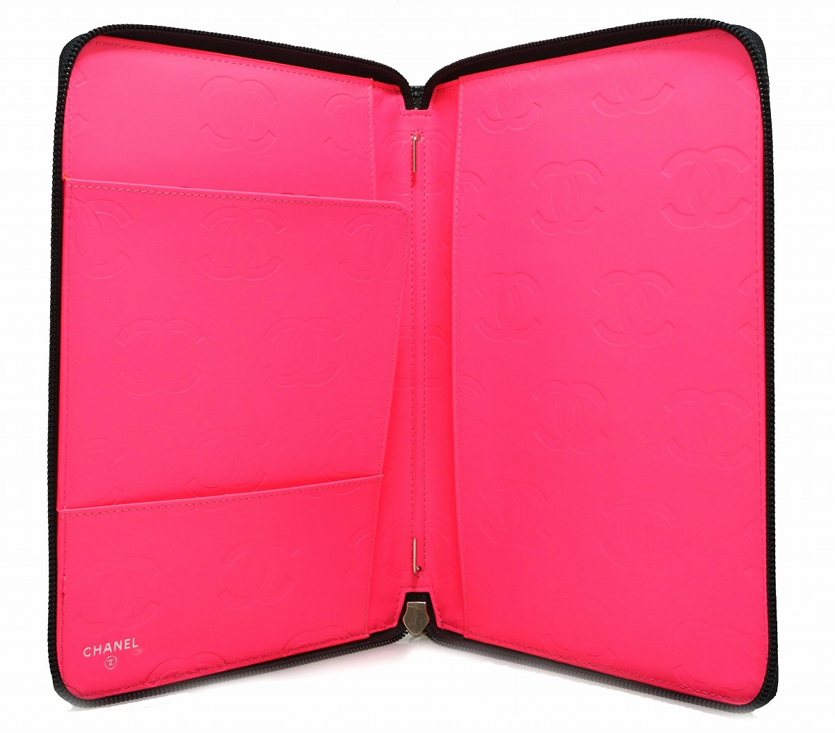 CHANEL カンボンライン システム手帳カバー 手帳ケース ラムスキン