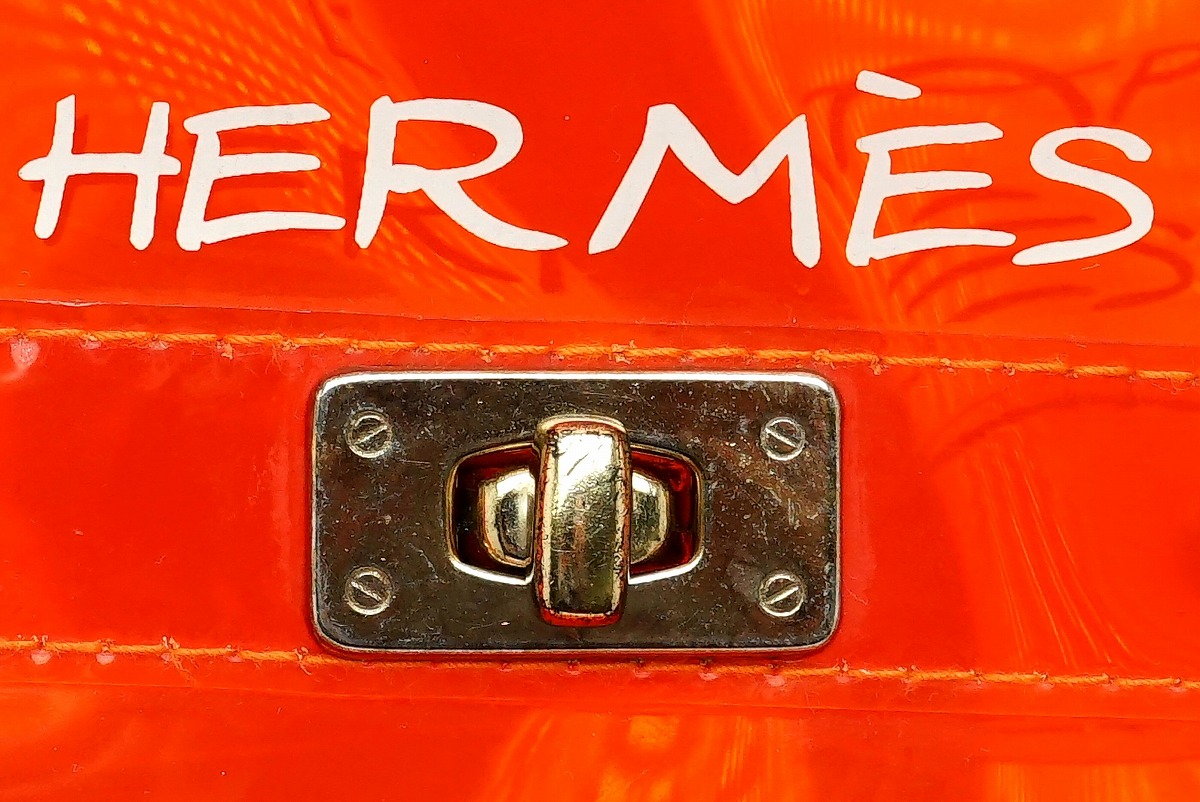 HERMES エルメス ビニールケリー トートバッグ オレンジ 希少