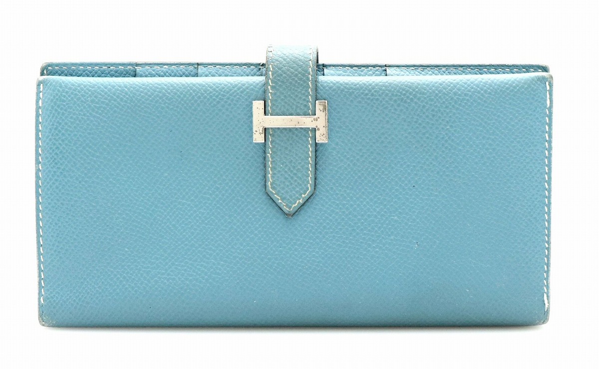 エルメス ベアン クラシック シルバー金具 二つ折り長財布 ベアン