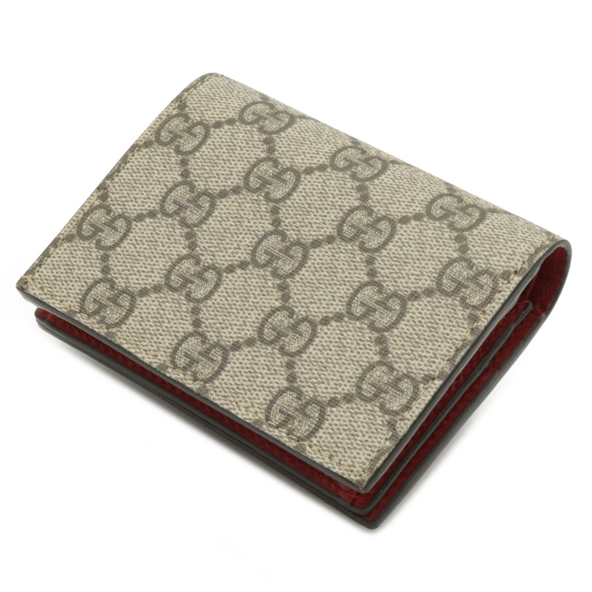 グッチ 二つ折り財布 ストーン欠けなし チェリー GGスプリーム 小売