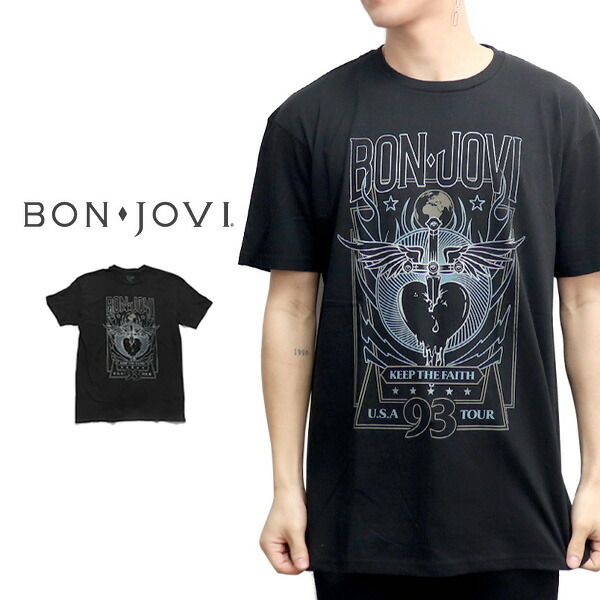 楽天市場】ボン ジョヴィ【BON JOVI】SS TEE BLACK ブラック ロゴ 半袖