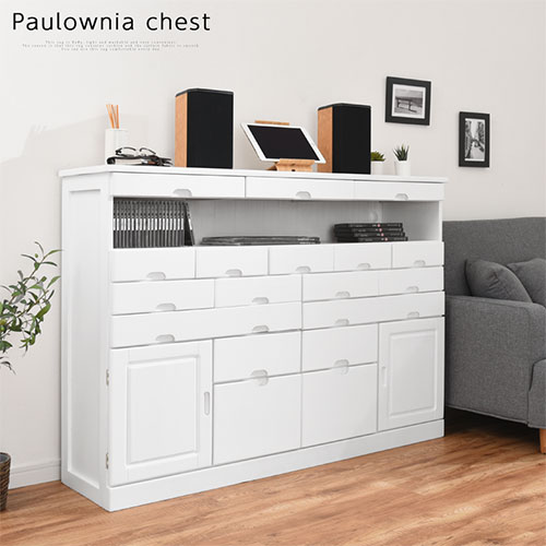 け*ん様 木製電話台マルチFAXラック/リビングチェスト キャスター付