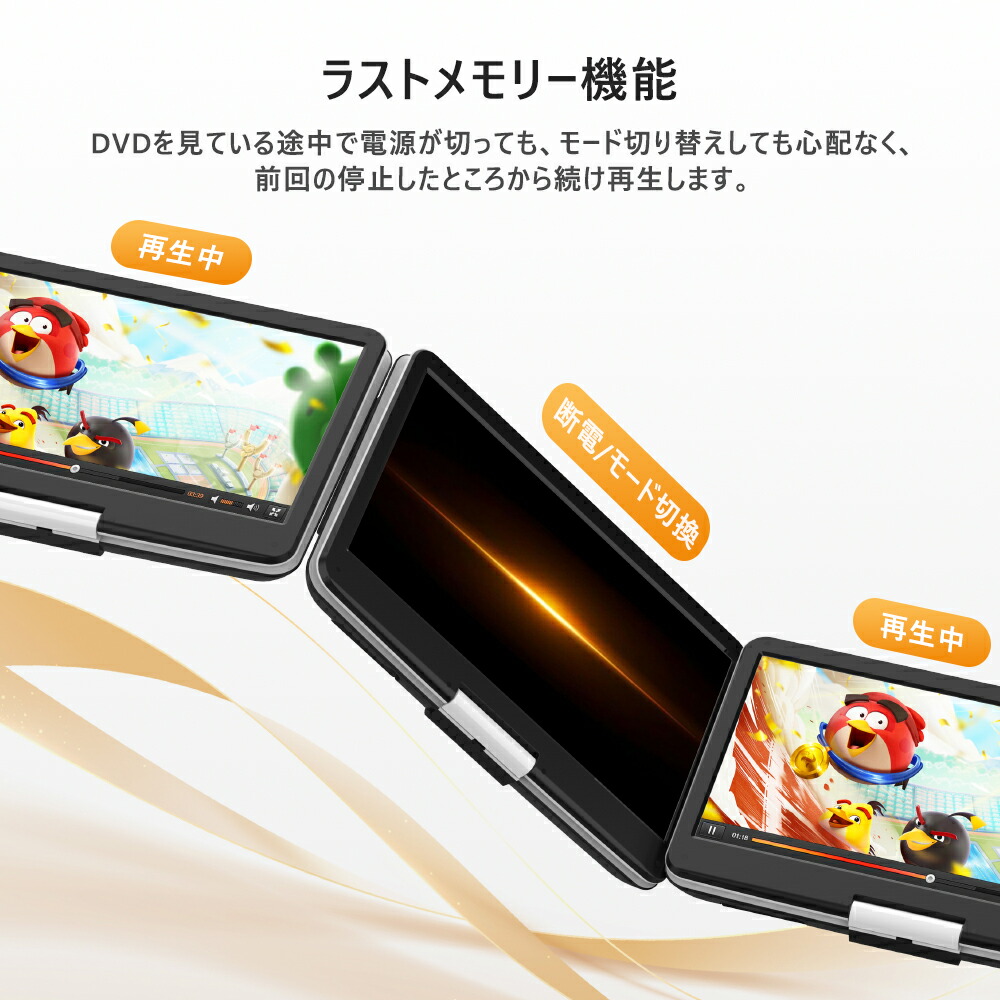 楽天市場】【新機種】 ASUTAS ポータブルdvdプレーヤー 17.9型 高