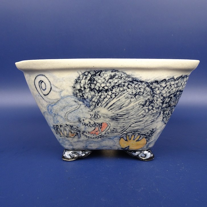 盆栽鉢豆鉢梨皮泥雲足陶雀流石寿悦任景仙中国鉢骨董-Graphpaper Wool