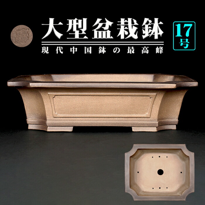 希少色 超特大鉢 中国宜興 黒泥中帯切足長方鉢 落款 盆栽鉢 希少色 超