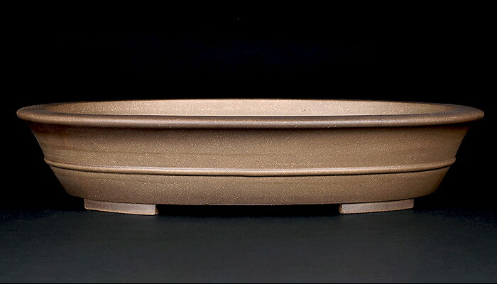 楽天市場】盆栽鉢 烏泥外縁胴紐楕円鉢 植木鉢 中国鉢 張氏製陶 落款