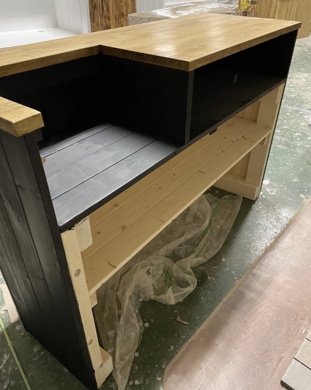 楽天市場】天然木 レジカウンター カフェカウンター 受付カウンター