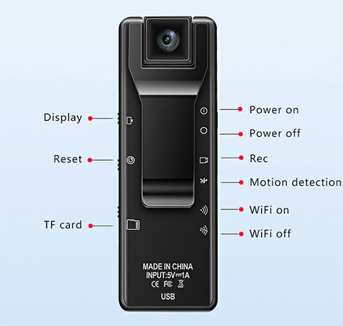 楽天市場】防犯カメラ Wi-Fi機能搭載 4K クリップビデオカメラ 10×3