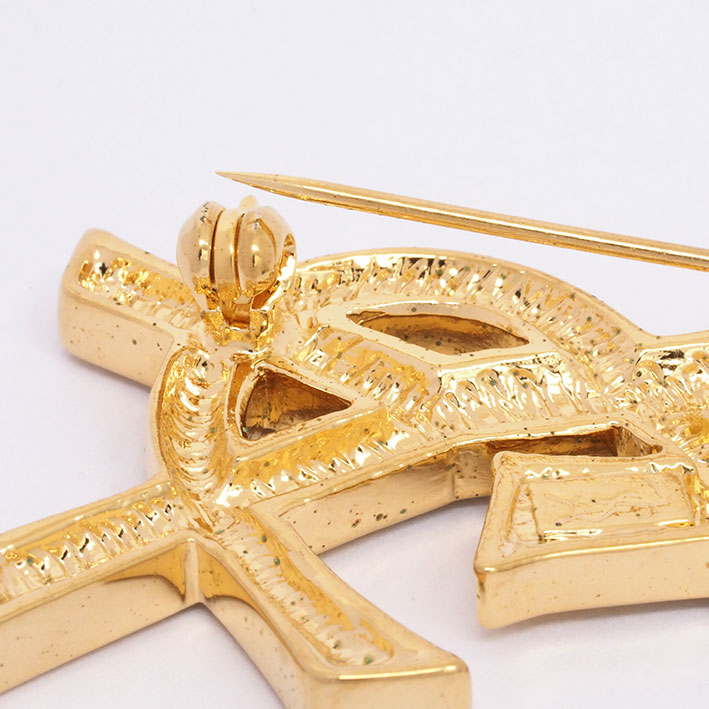YSL イヴ・サンローラン ブローチ フック付きなのでペンダントトップに