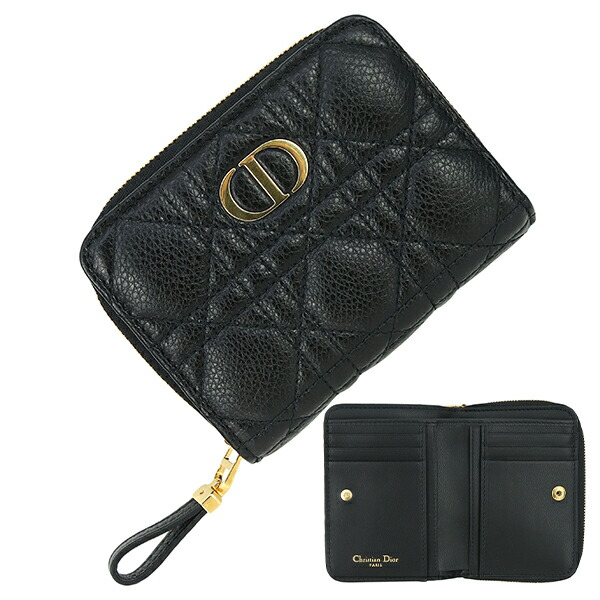 付属品完備】Dior ハート キルティング 三つ折りコンパクトウォレット