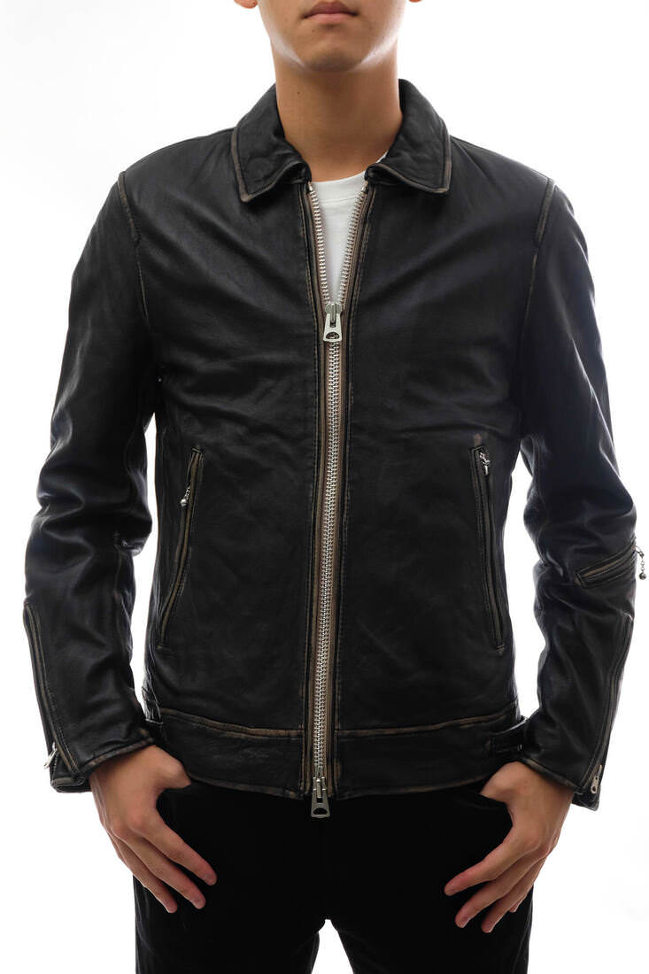 nano universe◇シープスキンシングルライダースジャケット/S/羊革